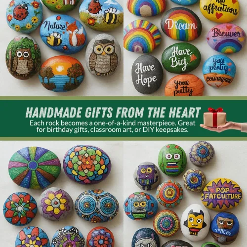 Miniatura 4 de PGN - 20 rocas grandes de río para pintar, estimula la creatividad de tus hijos con nuestras rocas de pintura para niños, planas y suaves, pintura