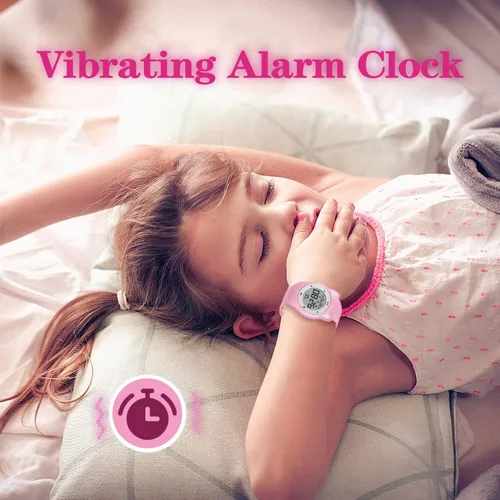 Miniatura 6 de Reloj deportivo digital para niñas y niños, monitor de actividad física con reloj despertador, cronómetro, relojes impermeables sin aplicación