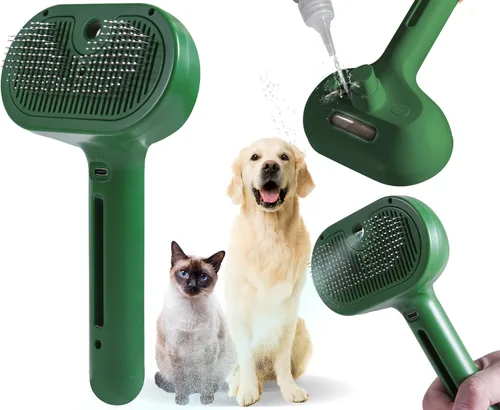 Miniatura 8 de Cepillo en aerosol para gatos para derramar – Cepillo de agua para gatos y perros con vapor – Peine de depilación de mascotas con tanque de agua