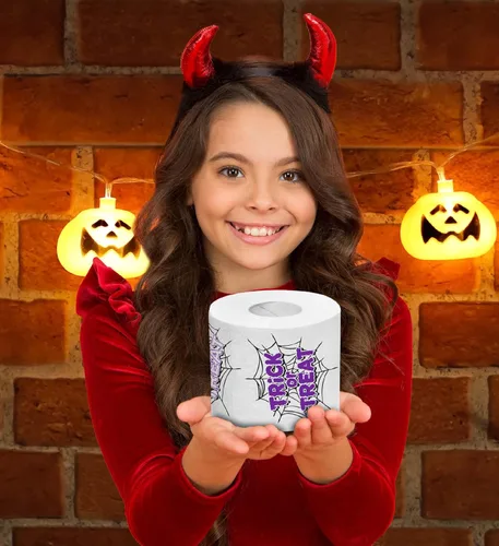Miniatura 7 de Printed TP Halloween Trick or Treat - Papel higiénico impreso para regalo de broma, rollo de papel higiénico aterrador para sorpresa, broma, Truco