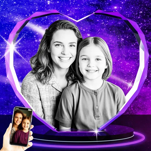 Foto de cristal 3D – Regalos personalizados con tu propia foto para él/ella, mamá, papá, mujeres, hombres, imagen grabada con láser 3D, imagen