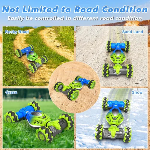 Miniatura 6 de Fosgoit Coche RC con Sensor Gestual, RC de Acrobacias con Sensor Gestual de 2.4GHz 4WD para Niños de 6-12 Años, Control Remoto Manual Drift Twist