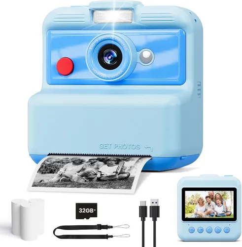 Miniatura 11 de Cámara de impresión instantánea para niños, cámara de impresión instantánea UHD de 48MP/2.5K, regalos de cumpleaños de Navidad para niñas y niños