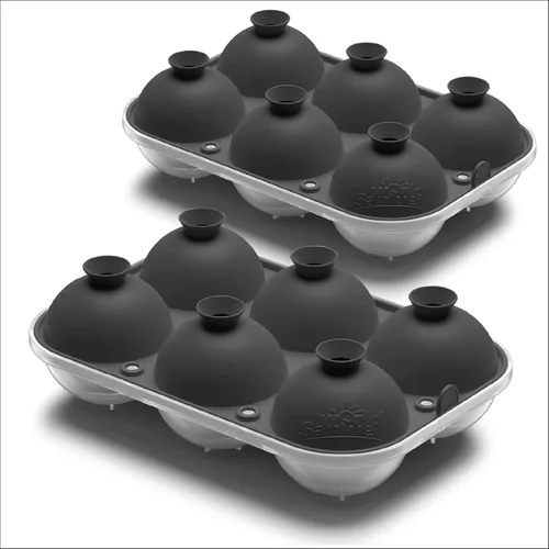 Miniatura 12 de Samuelworld - Gran molde para bolas de hielo con tapa, bolas de hielo de 6 x 2,5 pulgadas - Sin BPA, bandeja de hielo redonda de silicona fácil