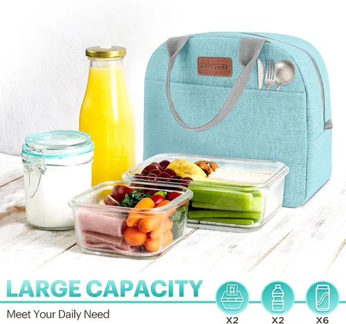 Miniatura 3 de Bolsa de almuerzo para mujeres y hombres, lonchera aislada para adultos, pequeña lonchera hermética enfriadora, contenedores de comida para almuerzo
