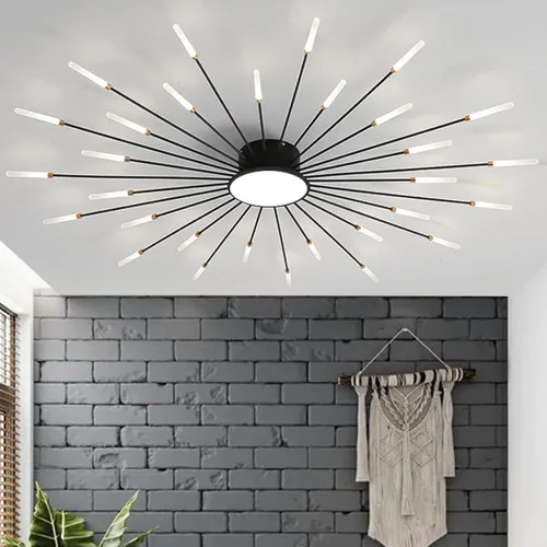 Miniatura 12 de Lámpara de techo LED regulable de 32 pulgadas, 12 luces de techo, lámpara de techo empotrada, iluminación de interior dorada para sala de estar, 12