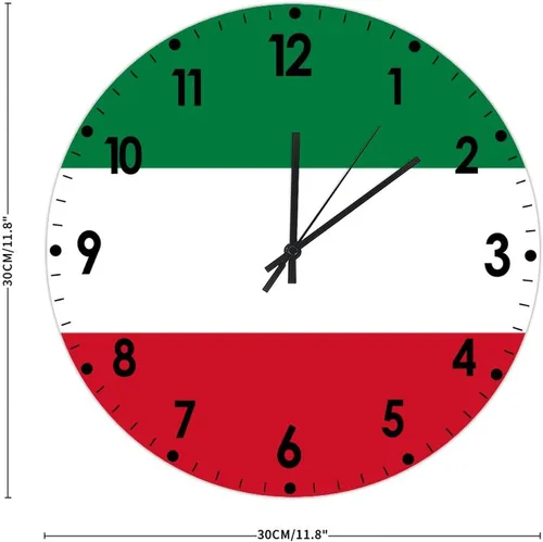 Miniatura 610 de Cheyan Reloj de pared con bandera de Canadá de 12 pulgadas, silencioso, sin tictac, de PVC, funciona con pilas, reloj redondo decorativo, regalo