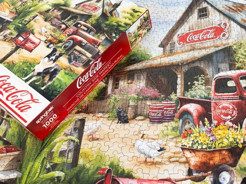 Miniatura 4 de Springbok Coca-Cola Countryside Market - Rompecabezas de 1000 piezas para adultos, piezas de corte único, fabricado en Estados Unidos Mercado