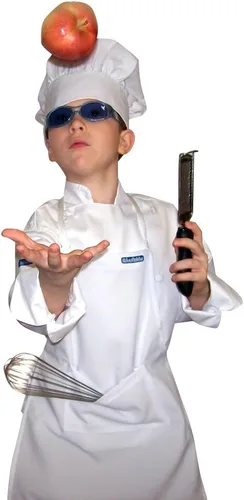 Montón de 10 (Tamaño Mediano, chefskin ligero – Delantal para niños niños 8 – 12 yrs 19 x 28 tejido