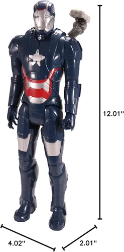 Miniatura 2 de Hasbro Marvel Iron Man 3 Titan Hero Series Avengers Initiative Movie Series Iron Patriot Figura de acción, 12 pulgadas