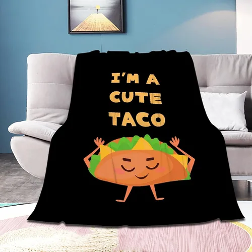 Miniatura 36 de Bonita manta de franela súper suave de tacos para cama, sofá, sala de estar, manta para niños, niñas, niños, multicolor, 40 x 50 pulgadas para niños