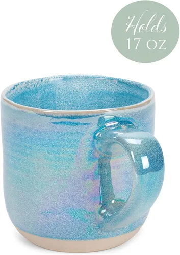 Miniatura 3 de Elanze Designs Taza de café de cerámica con esmalte reactivo brillante de gran tamaño, 500 ml, para uso diario en la cocina, de cerámica de grado