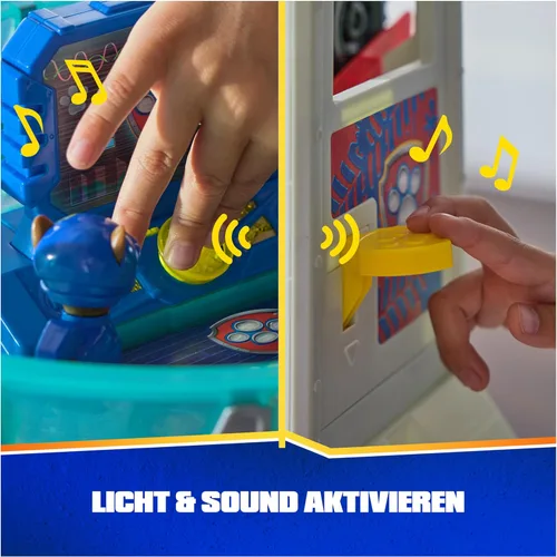 Miniatura 6 de PAW Patrol: Rescue Wheels Super Loop Tower HQ, con luz, sonido, lanzador de vehículos, figura de acción de Chase y camión de juguete, juguetes