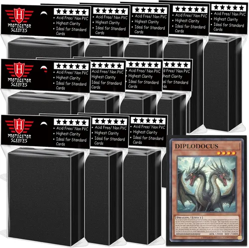 1200 fundas negras para tarjetas de intercambio, fundas protectoras suaves y transparentes para tarjetas de mazo, aptos para tarjetas de béisbol,