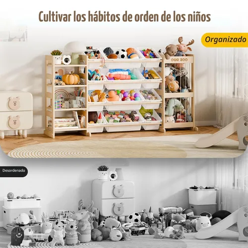 Miniatura 6 de Organizador grande de almacenamiento de juguetes para niños, organizadores de juguetes y almacenamiento con almacenamiento de animales de peluche