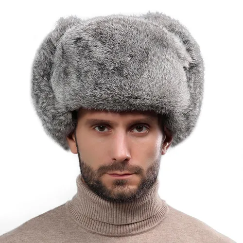 Miniatura 9 de Sombrero de invierno cálido y resistente al viento para hombre, de piel sintética, suave y térmica, para caza, esquí, senderismo, sombrero de nieve