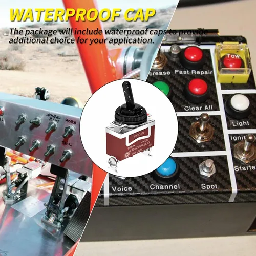 Miniatura 6 de Joinfworld Interruptor de palanca de 12 V CC 125 V SPST 2 pines impermeable interruptor de palanca marino 12 voltios interruptor de encendido