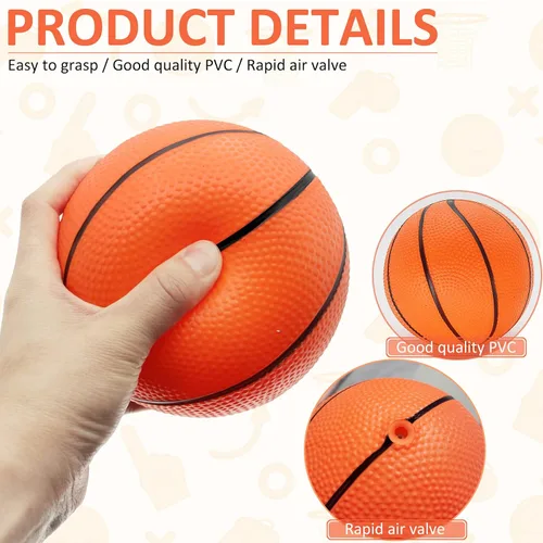 Miniatura 3 de 30 piezas de mini pelotas de baloncesto de 7 pulgadas a granel, juego pequeño de baloncesto con bomba, baloncesto pequeño de PVC para juegos de aro