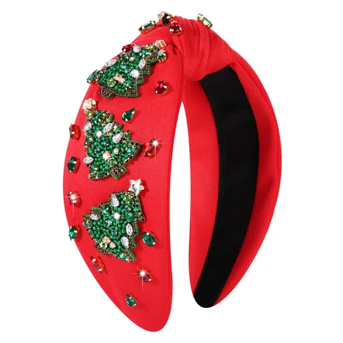 Miniatura 15 de mokkia Diadema de Navidad para Mujeres Accesorios de Navidad Lazo de Navidad Reno Copo de Nieve Diadema Rojo Verde Joyería con Perlas y Pedrería
