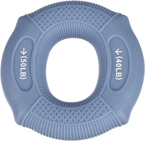 Miniatura 11 de uxcell Entrenador de fuerza de agarre de mano, 3 pulgadas, 50-60 libras, anillos de silicona, antebrazos de dedos, exprimidor de agarre