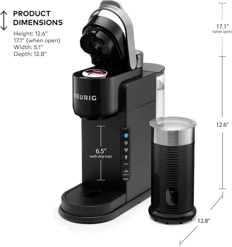 Miniatura 6 de Keurig K-Café Barista Bar Cafetera y espumador de una sola porción, con 3 tamaños de preparación, capacidad de café caliente y frío, botón