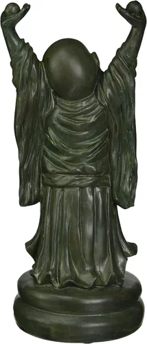 Miniatura 3 de Design Toscano Estatua asiática de decoración santuario, juego de dos, Jolly Hotei y Buda riendo, acabado de bronce Verdigris
