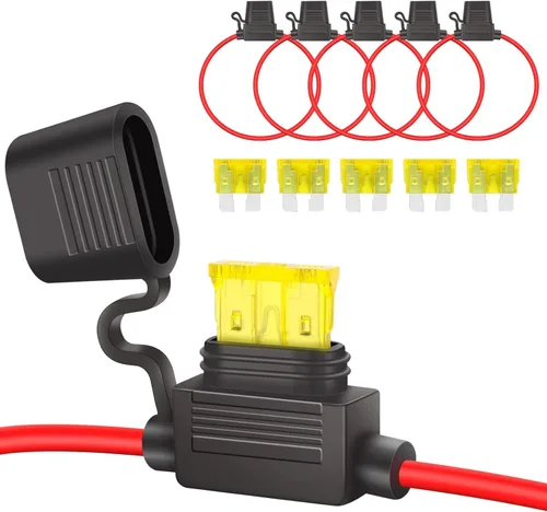 Miniatura 9 de MUYI Portafusibles de calibre 12 - Portafusibles en línea de 12 AWG con fusibles de hoja ATC de 30 amperios (paquete de 6)