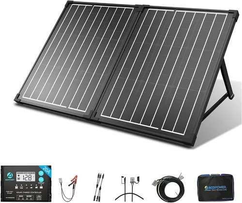 Miniatura 11 de ACOPOWER Kit de panel solar portátil de 200W, controlador de carga impermeable de 20A para batería de 12V y generador solar para RV, remolque