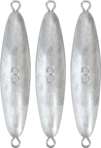 Miniatura 9 de BLUEWING Torpedo Plomada de Alambre Peso de Pesca para Agua Salada Plomo Bala Anillo Doble 2oz-48oz