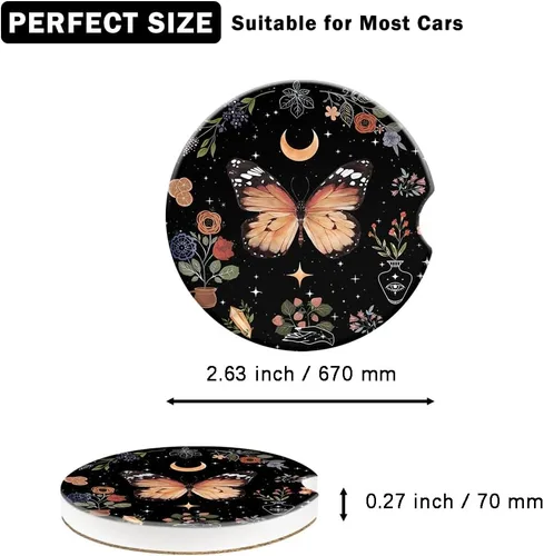 Miniatura 6 de Portavasos para automóvil, paquete de 2 posavasos universales antideslizantes insertables para automóvil, posavasos Cerimac para automóvil
