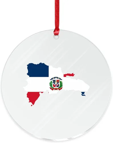 Miniatura 3 de Adorno de Navidad acrílico con forma de mapa de país, bandera nacional, recuerdo de acrílico impreso en dos caras, círculo de 3 pulgadas, recuerdo