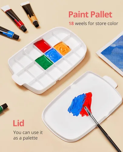 Miniatura 5 de GAMENOTE Limpiador de Pinceles de Pintura - Soporte de Pinceles con Paleta y Asa, Enjuagador para Pinturas Acrílicas, de Acuarela y a Base de Agua