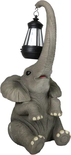 Miniatura 2 de Ebros - Luces caprichosas para tronco, estatua de elefante con luz LED solar, farol, circo, ternero, elefantes, decoración para el hogar, patio