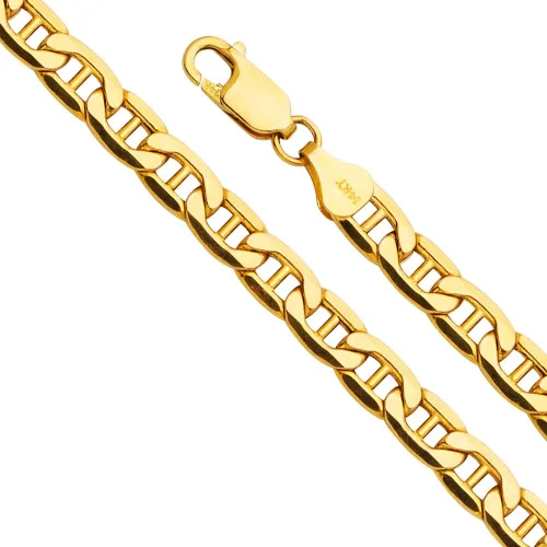 Miniatura 3 de Wellingsale 14K Hollow Gold Mariner Chains (Select Options)