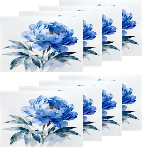 Miniatura 52 de Shrahala Hermosos manteles individuales de flores de rosas, hermosas flores, elegantes manteles de lino de arpillera lavable, aislamiento térmico