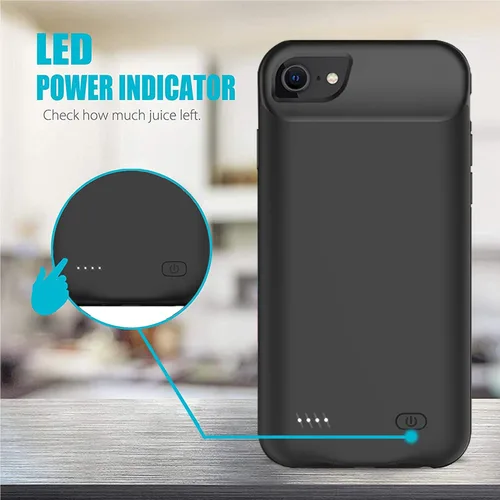 Miniatura 3 de Funda de batería para iPhone 6/6s/7/8/SE 2/3ª generación, cargador portátil de 10000 mAh, batería recargable, funda de carga compatible con iPhone