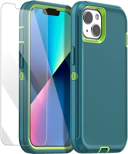 Miniatura 15 de AICase Funda para iPhone 13/iPhone 14 (6.1 pulgadas) con protector de pantalla de cristal, resistente protección contra caídas, cuerpo completo, a