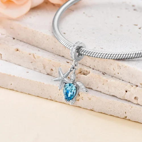 Miniatura 3 de AOBOCO Cuentas colgantes de plata de ley 925 para pulsera, adornadas con cristal de Austria