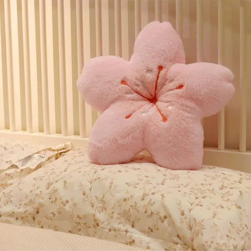 Miniatura 7 de Suave terciopelo de peluche Cojín de flores de cinco estrellas Cojín de trébol de cuatro hojas Sofá Dormitorio Sala de estar Funda de cojín -17 Rosa