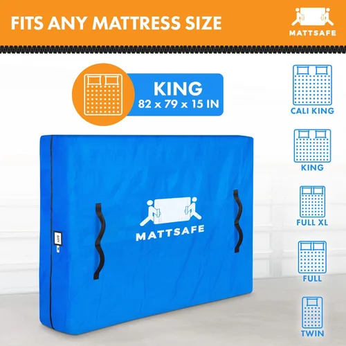 Miniatura 7 de Bolsas para colchón Nordic Elk para mudanza y almacenamiento (King) Suministros resistentes para mudanza, 8 asas resistentes, cremallera fuerte