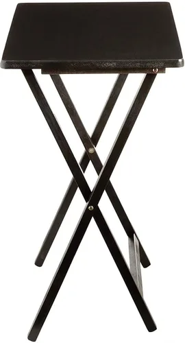 Miniatura 4 de DOrame Juego de mesa plegable negra de 5 piezas con bandeja de TV, mesas plegables, mesas de café de 19 x 15 x 26 pulgadas