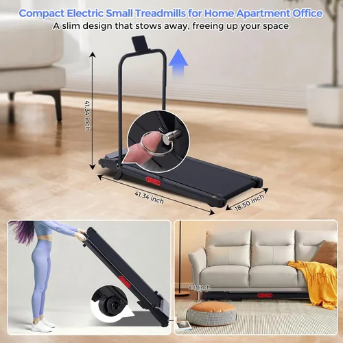 Miniatura 9 de KASSADIN Walking Pad with Handle Bar, 2026 Upgrade Portable Small Treadmill with Handles for Home Small, 3.0HP Under Desk Walking Pad Treadmill with