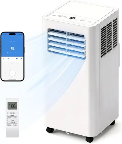 Miniatura 13 de Feelfunn Aire acondicionado portátil de 8000 BTU, 3 en 1, enfría 350 pies cuadrados, CA silenciosa con ventilador y deshumidificador, pantalla LED