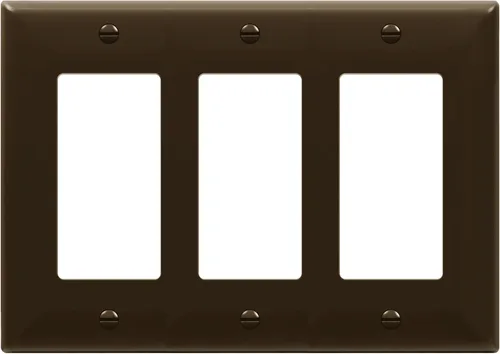 Miniatura 9 de ENERLITES Placa de pared decorativa para interruptor de luz o tomacorriente, acabado brillante, tamaño 3-Gang 4.50" x 6.38", policarbonato Negro