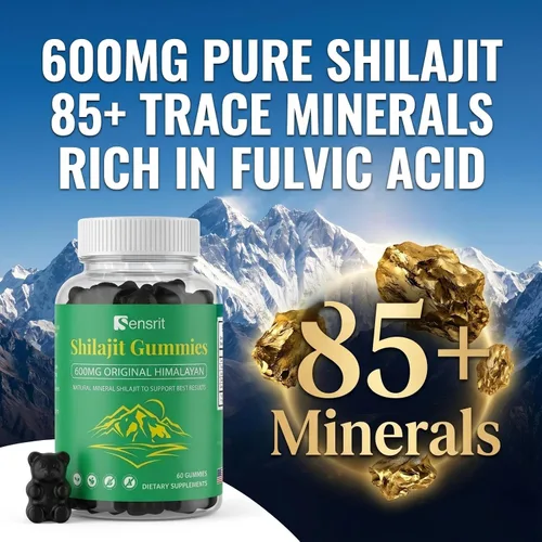 Miniatura 2 de Shilajit Gummies 600mg Resina Shilajit pura del Himalaya Energía natural, resistencia, claridad mental y apoyo de vitalidad para hombres