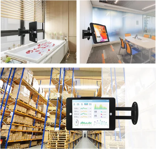 Miniatura 7 de Soporte de pared para tableta con pliegue para iPad de 10.2 pulgadas (9ª, 8ª, 7ª generación), brazo giratorio ajustable con bloqueo de seguridad