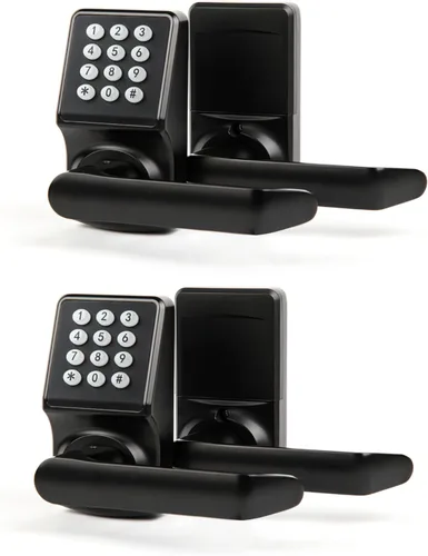 Miniatura 9 de Cerradura de puerta con teclado con asa, cerradura de puerta digital con juego de teclado, cerraduras de puerta de entrada sin llave con asa