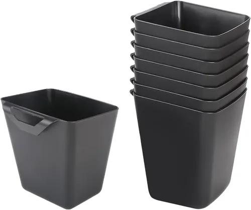 8 portavasos colgantes, accesorios de carrito rodante, accesorios de carrito utilitario para suministros de manualidades, cubos organizadores de