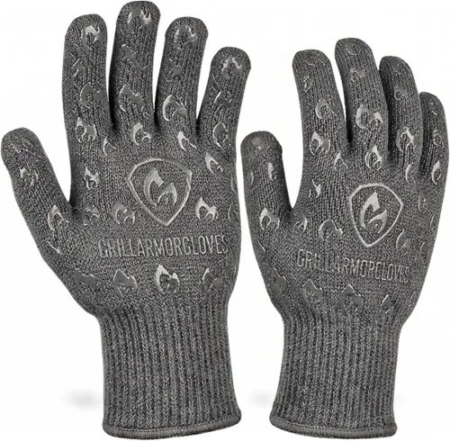 Miniatura 14 de Guantes para horno Grill Armor – Guantes resistentes al calor de 932 °F, al fuego y a los cortes para barbacoa, parrilla, cocina, asado, horneado
