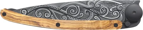 Miniatura 5 de deejo - Navaja de bolsillo plegable 37G con clip para cinturón - Diseño pacífico, hoja de acero inoxidable de 3.7 pulgadas, acabado de titanio